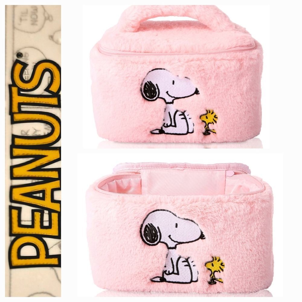 Peanuts Snoopy & Woodstock Fluffy Cosmetic Organizer Bag